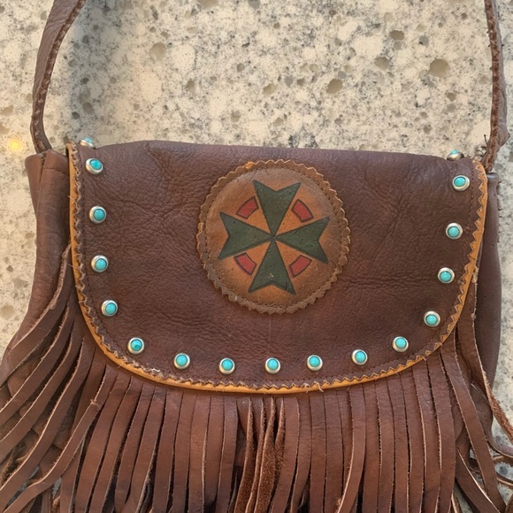 Kobler purse fringe w/ turquoise! Crossover - Picture 10 of 15